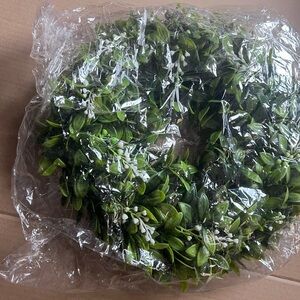 Green Artificial Boxwood Wreath Year Round Doors Walls Tables Indoor Outdoor